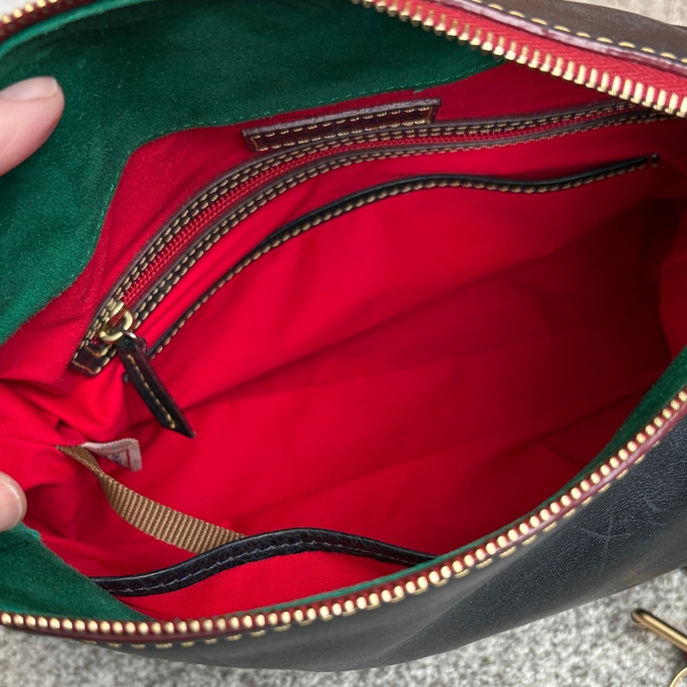 Dooney & Bourke Supple Florentine Leather in a Hobo Bag, Navy, Gently Used - Picture 8 of 11